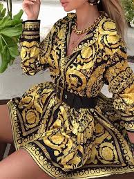 Black And Gold Dress Shirts Womens Black Gold Blouse Dress From Little Luxe Fashion Long Sleeve Shirt Dress Short Beach Dresses Clothes For Women