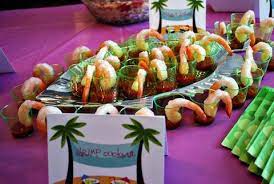 65 Delicious Tropical Wedding Food And Drink Ideas Bridal Shower Appetizers Bridal Shower Cupcakes Beach Theme Bridal Shower