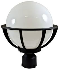 Dabmar Gm260 Led16 B Cast Aluminum Globe Contemporary Black Led Outdoor Lamp Post Light Fixture Top Dab Gm260 Led16 B