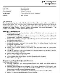 Top 20 Receptionist Job Description Resume Receptionist Jobs Job Resume Resume Examples