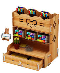 Maybe you would like to learn more about one of these? School Supply Storage Diy Wooden Desk Organizer With Drawer Pen Holder Box Desktop Stationary For Students Buy Online In El Salvador At Elsalvador Desertcart Com Productid 182660026
