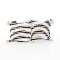 The pillowcase is hand knitted from wool blend yarn. Black Throw Pillows Joss Main
