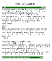 Not pianika lagu janji suci. Not Angka Pianika Lagu Opick Tuhan Beri Kami Cinta Ost Tuhan Beri Kami Cinta Not Angka