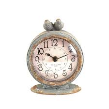 3r Studios Two Birds Round Table Clock Da3835 The Home Depot Table Clock Metal Clock Mantle Clock
