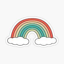 Pastel indie sticker pack sticker. Retro Rainbow Simple Sticker By Rachel Mcneil Retro Rainbow Rainbow Stickers Retro