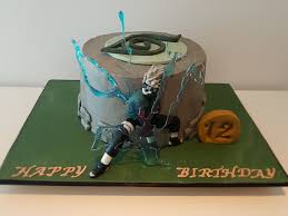 Japanese Anime Naruto Cake With Kakashi Hatake Using Lightning Flame Strawberry Cake Filled W Monster High Cakes Strawberry Cake Filling Easy Minecraft Cake