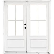 Mp Doors 72 In X 80 In Fiberglass Smooth White Left Hand Inswing Hinged 3 4 Lite Patio Door With 4 Lite Sdl Hn6068l3qd3 The Home Depot French Doors Interior Patio Doors French Doors Exterior