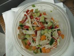 This easy seafood salad was inspired by a dish i had in the bahamas that featured conch. Imitation Crab Salad Kosher In The Kitch