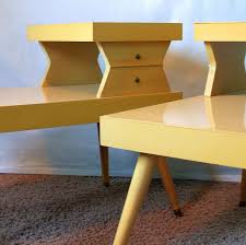 Atomic End Tables Vintage 50s Mid Century Modern Blonde 2 Etsy Mid Century Modern Living Room Geometric Living Room Mid Century Furniture