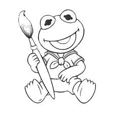 Kermit the frog colouring pages. Muppet Babies Coloring Pages