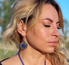 Round Lapis Lazuli еarrings With сolored вoho вeads, Afghani Tribal Ethnic,  Berber оriental еarrings, LARP Reconstruction.