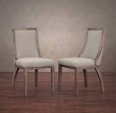 Expecting Inlaws Knock Em Off Their Feet And Right Into These Upholstered Beauties The Angled Back Legs And Distressed W Linen Dining Chairs Dining Chair Set Dining Chairs
