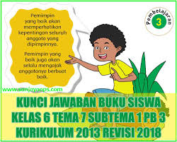 Kunci Tanggapan Buku Siswa Kelas 6 Tema 7 Subtema 1 Pembelajaran 3 Ruang3 Kepala Sekolah
