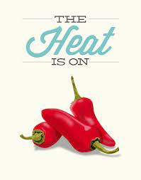 Pepper Kitchen Print The Heat Is On Poster Art Wall Decor Etsy Kitchen Prints Stuffed Peppers Wall Art Decor