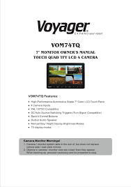 Voyager rear view camera manual. Voyager Vom74tq Manual Manualzz