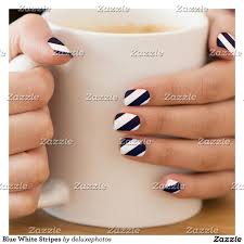 Black And White Striped Toe Nails Blue White Stripes Minx Nail Wraps Zazzle Com Striped Nail Designs Minx Nails Nails