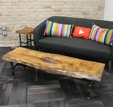 A live edge dining table or coffee table, for instance, can look awesome no matter where you put it, whether it's a contemporary living room, a this stylish end table is another beautiful example of how well live edge wood and hairpin metal legs go together. Cherry Slab Coffee Table Diy Projects With Pete