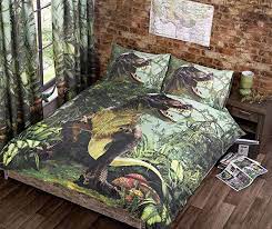 T Rex Duvet Quilt Cover Single Jurassic Dinosaur Dino Jungle Park Bedding Set Dinosaur Room Decor Bedroom Themes Duvet Bedding Sets