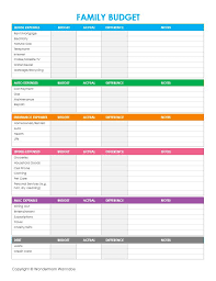 Monthly Family Budget Sada Margarethaydon Com