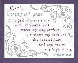 Leah Name Blessings Personalized Cross Stitch Design From Joyful Expressions Cross Stitch Projects Ideas Cross Stitch Cross Stitch Designs