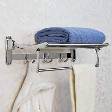 Lay your bath towel on a table horizontally with the hemmed side down. Folding Towel Rack With Bar Shelves Over Toilet Towel Rack Towel Holder Bathroom