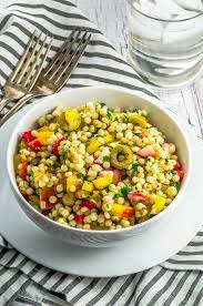 Cook 8 to 10 minutes or until couscous is tender. Israeli Couscous Salad With Spicy Dressing May I Have That Recipe