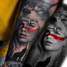 Like warbonnets, roach headdresses were traditionally worn by men. Twitter Wolf Girl Tattoos Native Tattoos Wolf Tattoo Sleeve