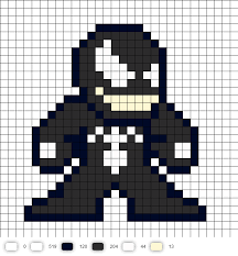 Venom Perler Bead Pattern Perler Bead Art Pixel Art Templates Pixel Drawing