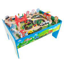 Shop toys & more at target™. Hey Play Wooden Train Set Table For Kids Complete Set With 75 Pieces Walmart Com Walmart Com