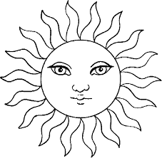 Coloring Sun Drawn With A Face Picture Sun Coloring Pages Sun Drawing Sun Art