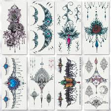 See more ideas about chest tattoo, tattoos, chest tattoos for women. Leoars Small Chest Fake Tattoos Sexy Colorful Mandala Temporary Tattoo Sticker Body Waist Breast Chest Henna Tattoo Sticker For Women Girls 8 Sheet Buy Online In Bosnia And Herzegovina At Desertcart 66609375