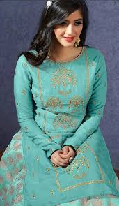 A pale mint green with subtle variations in bbrightness reminding me of mint candy. Aqua Green Color Linen Satin Party Wear Lehenga Style Salwar Kameez Heenastyle