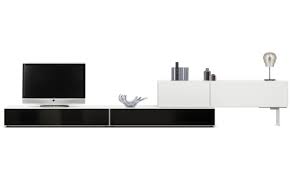 Modern, 100cm longs tv cabinet unit with drawer in combination of white and white gloss finish effect from modern fever furniture living room range. Modern Designer Tv Units Boconcept