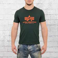 Available in 12 solid colors. Order Now Alpha Industries Mens Basic T Shirt Dark Green
