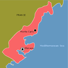 Monako kartē, vieta monako, koordinātes. Monaco Map