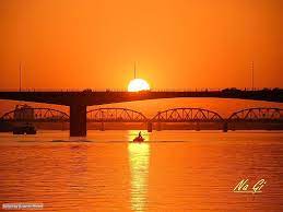 sunset over the blue nile khartoum غروب فوق النيل الأزرق الخرطوم السودان by na gi sudan khartoum bluenile sun photo orange color original artwork
