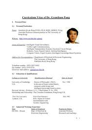 Curriculum Vitae of Dr. Grantham Pang