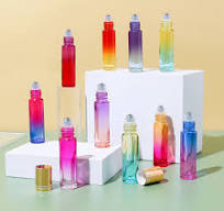 10Pcs 10ml Gradient Color Refillable Glass Essential Oil Roller Bottles  With Metal Roller Ball for Fragrance Perfume - AliExpress