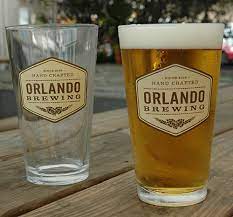 Orlando Brewing Store Tan Logo Pint Glass