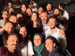 صور ياسمين عبدالعزيز فى آخر يوم تصوير لآخر نفس بقاعة سيد درويش عين