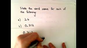 Word Names For Numbers Involving Decimals Youtube