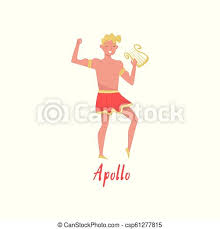 Apollo had lots of jobs in the ancient greek god world. Apollo Olympian Greek God Ancient Greece Myths Cartoon Character Vector Illustration On A White Background Apollo Olympian Canstock