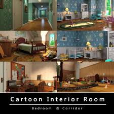 Cartoon Interior Room Model In 2020 Interior Design Games Cartoon House 3d Model