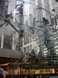 After Coming Down The Stairs In The Nyc Glass Cube Apple Store Glass Cube Stairs Favorite Places