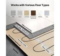 VEVOR 50 sqft Underfloor Heating Cable Kit, 120V Electric Radiant Heated  Floor System, with Smart Control Thermostat & Alarm, Easy Installation for  ...