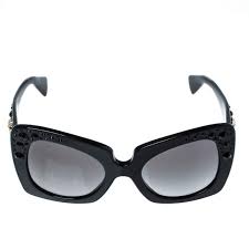 Versace Black Crystal Studded/Grey Gradient 4308-B Cat Eye Sunglasses  Versace | TLC