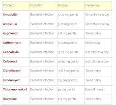 Dog Medications Dosage Charts