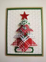 You can make lovely origami treat boxes too. This Origami Christmas Tree Is One Of The Projects We Ve Been Doing At Some Of The Home W Christmas Cards Handmade Diy Christmas Cards Homemade Christmas Cards