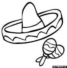 Sombrero hat coloring pages to color, print and download for free along with bunch of favorite hat coloring page for kids. Cinco De Mayo Photo Props And Printable Online Coloring Pages Coloring Pages Cinco De Mayo Crafts