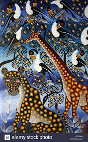 Tinga Tinga Giraffe Google Search Colorful Canvas Art Abstract Animal Art African Art